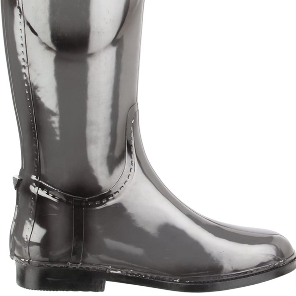 NEW DAV GRAY KNEE HIGH RUBBER RAIN BOOTS SIZE 11 - Picture 6 of 16